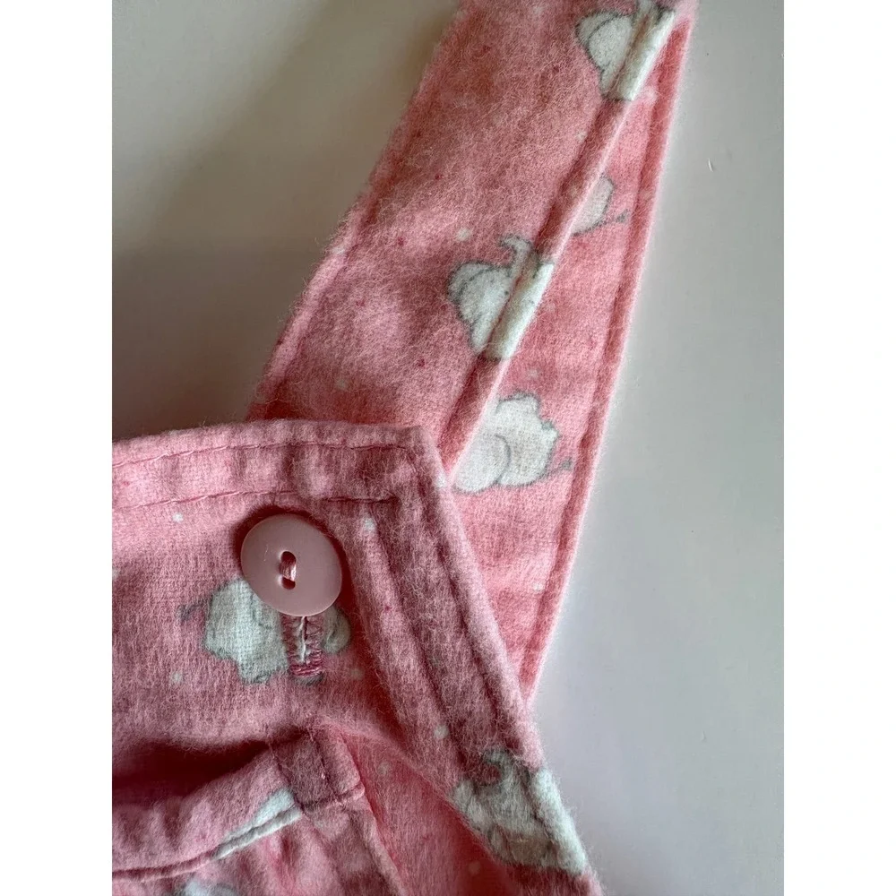 Vintage OshKosh B'Gosh Pink Elephant Print Overalls 18 Months Made in USA NWT
